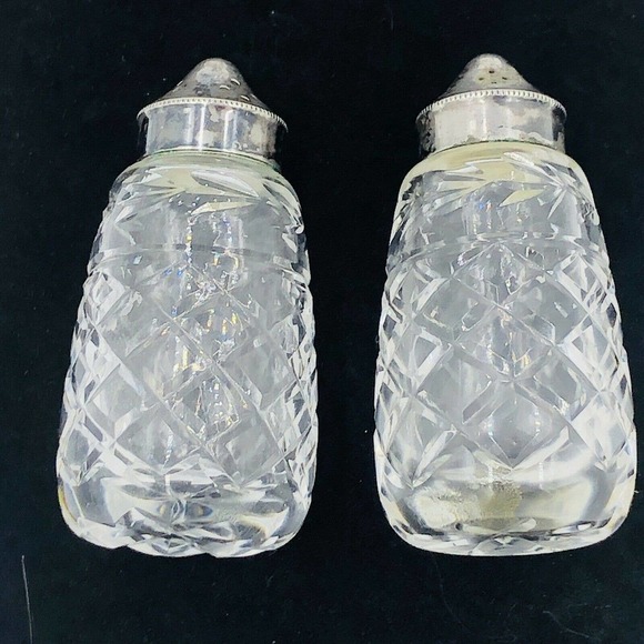 Signed Waterford Crystal Glandore EPNS Plated Salt and Pepper Shakers - Picture 3 of 12